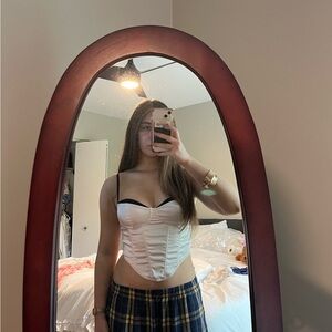 White Ruched Bustier Bodysuit